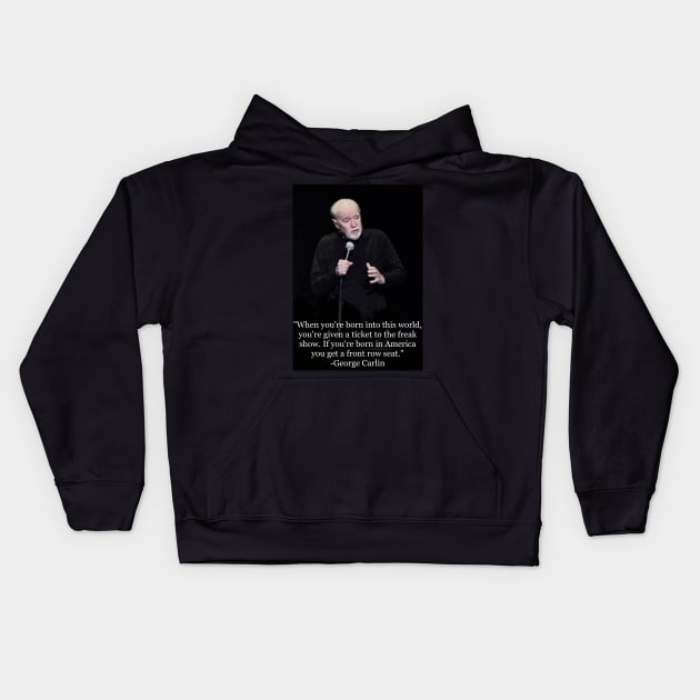 George Carlin fan art Kids Hoodie by 3ric-